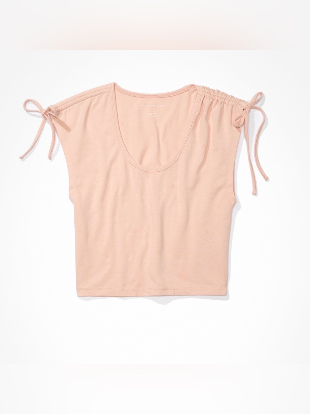 American Eagle Woman’s Scoop Neck Cinch Shoulder Top in Blush, Size XL,NWOT